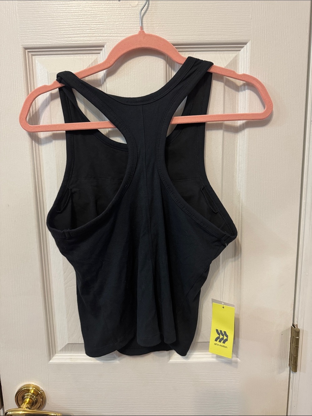 all in motion Black Ribbed Racerback Tank - Picture 5 of 5